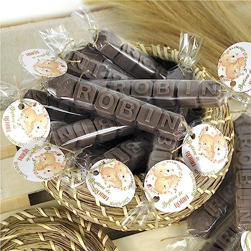 Jabones Personalizados.-Letras de Jabon con tu Nombre.Eventos.-Regalos personalizados (pack 30 ud, marron)