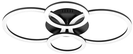 EGLO connect.z Smart-Home LED Deckenlampe Parrapos-Z, ZigBee | App und Sprachsteuerung Alexa, Lichtfarbe einstellbar (warmweiß-kaltweiß), dimmbar, Deckenleuchte schwarz weiß, 62 x 45 cm