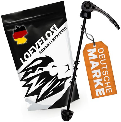LOEVELOSI Fahrrad Schnellspanner extra leicht Hinterrad Achse MTB, Trekking und Rennrad, Quick Release Fahrrad Achsen Set mit Schnellverschluss Schnellspannset Hinten Steckachse - Schwarz
