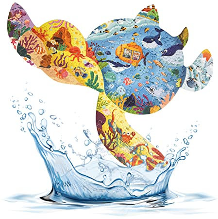 Widisun Teile mit Tieren für Kinder 136 Teile Tieren Puzzle Spielzeug Schildkröten Jigsaw Puzzle Kinder Lernspiele Puzzle Spielzeug Geschenk für Kinder Alter 4 5 6 7 8 9 10 Jahre