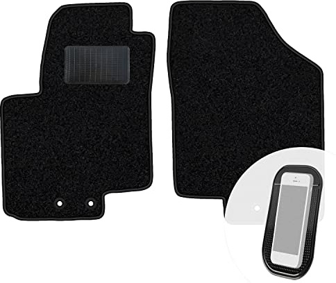 moto-MOLTICO Vorne Fußmatten Auto Velours Autoteppiche | Schwarz Automatten Set 2-teilig passend für Kia Venga Hyundai ix20