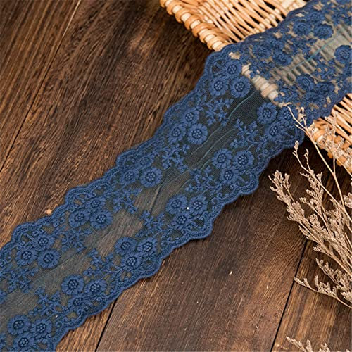 9 Yards 11cm Klassisches Spitzenband Spitzenborte Zierborte Dekoband WäSchespitze HäKelborte Spitze Litze HäKelbordüRe Stoffborte Spitzenbesatz Zierspitze NäHborte Stickborte Kragen Applikation,Blau