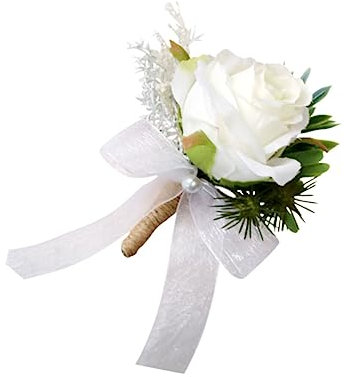 GALPADA Blumenbrosche Für Hochzeiten Partys Bankette Künstliche Blumenbrosche Braut-kleidungsnadel Blumen-brosche Bräutigambrosche Wäscheklammer Weiß-grüne Brosche