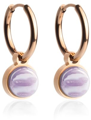 Kleine Roségold Creolen mit Anhänger • 18k vergoldete Edelstahl Ohrringe mit Charm zum Wechseln • nickelfrei & wasserfest • MIX AND MATCH • Ø 12 mm