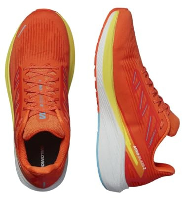 Salomon Herren Aero Blaze 2 Laufschuhe, Drfire/Sulphr/Wht 43 1/3 EU