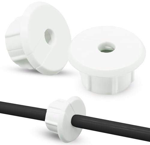 2pcs Wall Bushing Grommet Wanddurchführung für Starlink Dishy Ethernet-Kabel, Durchführungskabeldurchführung durch Wandplatte, Wanddrahtdurchführung durch Wandlochabdeckung für 2,5 cm Wandloch (weiß)