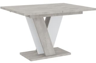 PROROOM FURNITURE - Nevi Table - Esstisch - mit V-Gestell - Säulentisch - Rechteckig - 120x90x75 cm - Ausziehbar auf 160 cm - Modern - für Esszimmer, Küche, Wohnzimmer, Salon - Weiß