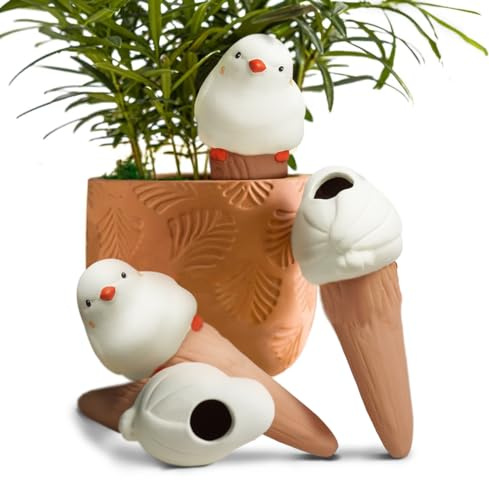 YFDB Bird Shaped Plant Watering Globes(4ps) Plants Suitable for Indoor and Outdoor Use Should be Kept Constantly Moist. The Interesting Shape Makes The Garden More Interesting and Beautiful.