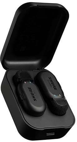 Shure MoveMic Two - Pro Direct to Phone Wireless Lavalier Microphones for iPhone and Android, 2 Bluetooth Mini Mics, 24 Hours Charge, Quick Set Up, IPX4, Compact and Portable Clip Lavs (MV-TWO-Z6)