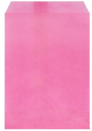Quotidian Hot Pink Flat Large Greaseproof Paper Sandwich Bags 6 3/4 x 8'' (17 x 20.3cm) Pack of 100 - Party Favors Food Snack Baggies