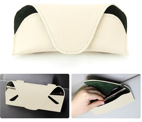 Xiuyer Soporte Gafas Coche, Soporte para Gafas de Sol para Coche, Accesorios Coche, Accesorios Coche Interior, Fuerte Magnético Porta Gafas para Coche, Universal Accesorios Coche Interior(Blanco)