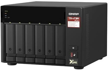QNAP TS-673A 6-Bay Turbo-Station NAS (AMD Ryzen™ Embedded V1500B 4-Core/8-Thread 2,2 GHz 8GB DDR4 RAM 2xRJ-45 2,5 GbE LAN-Port) 72TB Bundle mit 6X 12TB Seagate IronWolf NAS HDDs