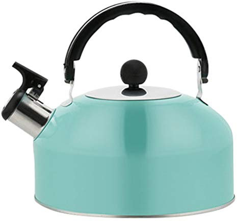 Bouteille d'eau en acier inoxydable Bouilloire à thé sifflante Pot d'eau bouillante Théière de cuisine Bouilloire à thé en acier inoxydable for la cuisine à la maison Bleu ciel 1. Bouilloire à thé 8L