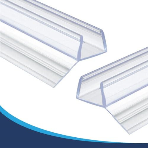 SHOPROM Guarnizione Box Doccia in PVC con Gocciolatoio per Vetri 6-7-8 mm, 100 cm, Trasparente, Antimuffa