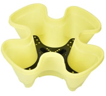 MIAOXIAO Pflanzturm mit stapelbaren Pflanzgefäßen, vertikaler Garten für Gemüse, Erdbeeren, Kräuter und Blumen, geeignet für innen und draußen,Gelb,4 Petal 3 Piece Set