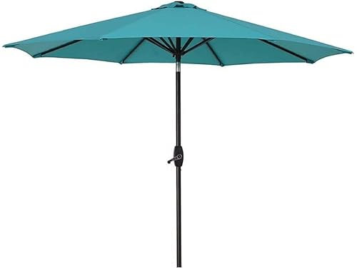 ASerZenith Sonnenschirme 2,7 m Gartenschirm Outdoor-Sonnenschutz für Terrasse/Strand/Pool, Schirme mit Kurbel-Kippfunktion, Seeblau