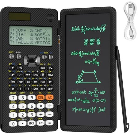Upgraded 991ES MAX Rechargeable Scientific Calculator with Writing Tablet,ROATEE 417 Function with Solar Battery Professional Calculator Portable Notepad Back to School Supplies for Student, Teacher