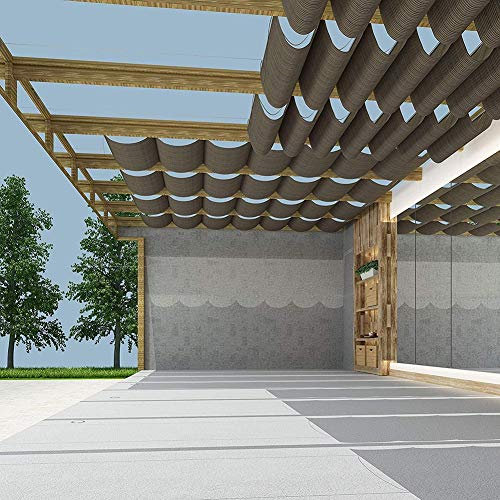 Wave Shade - Estor enrollable retráctil para pérgola, color marrón, 0,9 x 3 m
