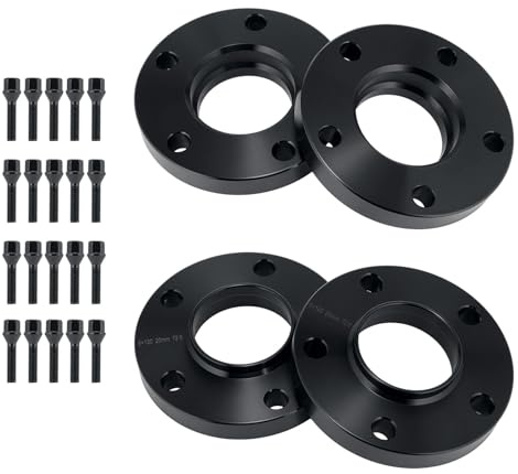 GEARCELL 5x120mm Wheel Spacers 15 mm/ 20 mm Wheels Spacer Kit with 20 x Lug Bolts M12 x 1.5 mm for BMW 3 Series E36 E90 E91 E92 E93 4PCS