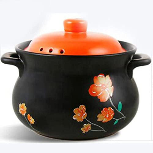 CVQJL Cacerola de Cerámica con Tapa, Cazuela de cerámica Cazuela de Barro Cazuela para guisar Olla de cerámica para Sopa Olla para Sopa Olla para Sopa de Azulejos Olla para Sopa Hog