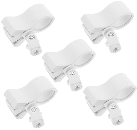 SUPVOX 5pcs Universal Mic Clip Stand with Spring Design for Microphone Studios Broadcasting in Plastic Holder