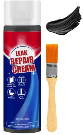 Crema Reparadora De Fugas, Selladora Rápida, Impermeabilización, Incluye Brocha, Secado Rápido, 100 Ml, Para Canalones, Ventanas, Marcos, Azulejos, Hormigón, Paredes, Huecos Y Techos.