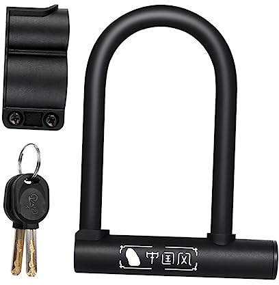JUMPLAWN Candado u De Seguridad Para Bicicleta Grillete u Resistente Material De Acero Antirrobo Incluye Soporte De Montaje Adecuado Para Ciclistas Bicicletas De Montaña y Carretera