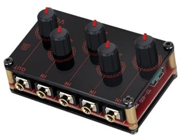 ZKLGS Mixer Audio, Mixer a 4 canali Console di miscelazione analogica Portatile con Console più Elevato di qualità Stereo Mixer Stereo USB 5V Potenza