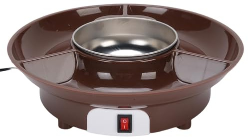 TOPINCN Pentola Riscaldante Per Fondere Il Cioccolato, Pentola Per Fonduta Elettrica Da 25 W Macchina Per Fonduta Di Cioccolato Pentola Riscaldante Per Immergere Pioviggina Decorare (Spina europea