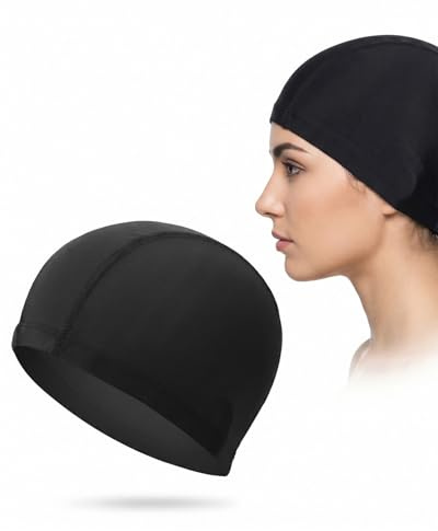 YIPFEN Cuffia Nuoto 1x Nera Unisex PU Rivestita Impermeabile, Protezione Orecchie. Mantiene i capelli completamente asciutti per comfort ottimale uomo/donna, lunghi o corti.