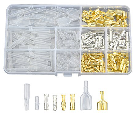 WMYCONGCONG 200 PCS 3.9mm Bullet Terminals Wire Connector Crimping Electrical Wire Terminals with Insulation Sleeves Quick Splice for Car Truck Motorcycle Bike