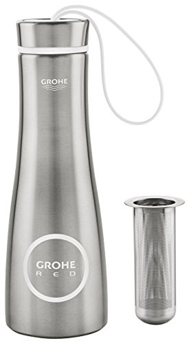 Grohe 40919SD0 Red Thermo Trinkflasche aus Edelstahl inkl. Teesieb