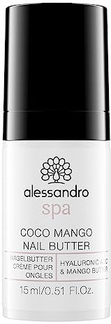 alessandro Spa Coco Mango Nail Butter - Feuchtigkeitsspendende Nagelbutter/Nagelcreme mit Hyaluronsäure, 15 ml