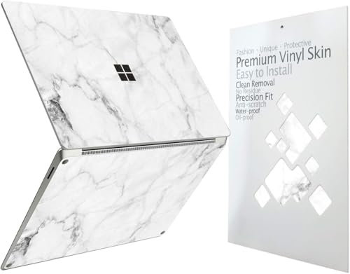 Ultra Thin Protective Cover Skin Decal Sticker for Microsoft 2024 Surface Laptop 13.8 (7th Edition Copilot PC), Easy Apply, Anti-Scratch, Residue Free Vinyl Skin [Fresh Marble]