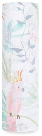 aden + anais Swaddle Coperta – Confezione da 1, Tropicalia, 112 x 112 cm, grande mussola traspirante al 100% in cotone, per neonati e bambini | grafica | regali per neonati e neonati