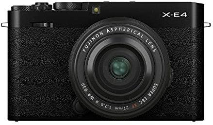 Fujifilm 16673885 X-E4 Mirrorless Digital Camera, Black, with XF27mm F2.8 R Weather Resistant Lens