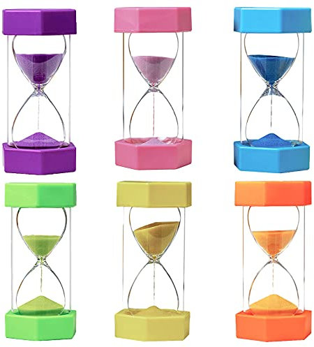 Bunt groß für KinderSanduhr Set 3/5 Stücke - 1,3,5,10,30 min,bruchsicher - Schule - große Zahnputzuhr für Kinder