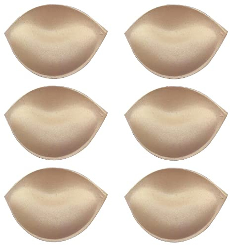 ROSAA Inserto Reggiseno,3 Paia di Potenziatore la Imbottitura del Push up Copricapezzoli Sottili e Spessi Semicircolari Triangolo Staccabili per Costume da Bagno Donna (Nero,Nudo,Bianco)