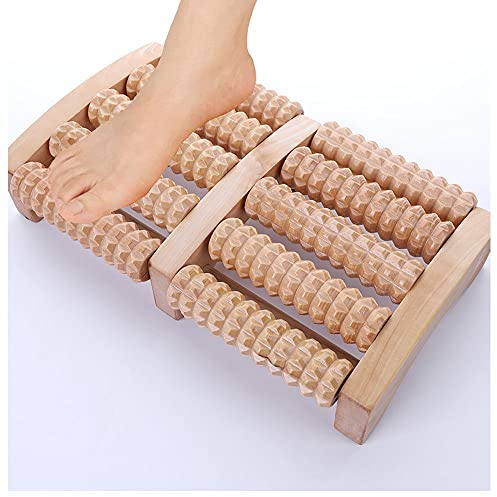 VariousHK Fußmassageroller Fußmassagegerät Fußroller aus Holz für Stressreduzierung,Arthrose,Fußschmerzen,Entspannung Vorbeugung und Linderung von Schmerze (dual foot)