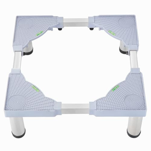 KEESIN Support réglable pour machine à laver avec 4 pieds robustes pour réfrigérateur, lave-linge, sèche-linge, hauteur réglable 18 cm.