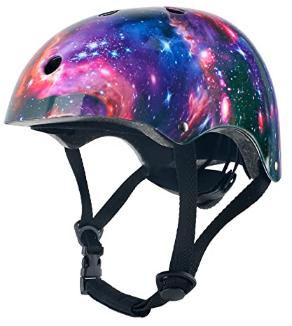 LEJIJIT Barn småbarn justerbar cykelhjälm för pojkar flickor ungdomar, stjärniga universum hjälmar för multisport skateboard cykel scooter cykling skridskoåkning rullskridskor (liten)