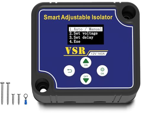 UCkasayfy Einstellbar Trennrelais 12v 140a Zweitbatterie Automatisches Batterietrenner Spannungsgesteuertes Relais VSR für Wohnmobil Camper Kfz Auto