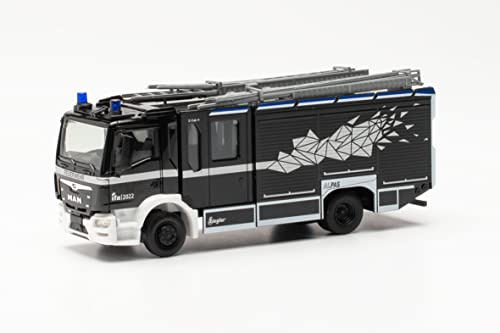 Herpa LKW Modell MAN TGM CC Ziegler Z-Cab Interkantonales Feuerwehr-Ausbildungszentr. CH, im Maßstab 1:87, Modell LKW für Diorama, Modellbau, Sammlerstück, Made in Germany, aus Kunststoff