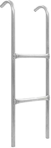 Bussandri Exclusive - 2-stufige Trampolinleiter Stahl Silbern 102,6 cm