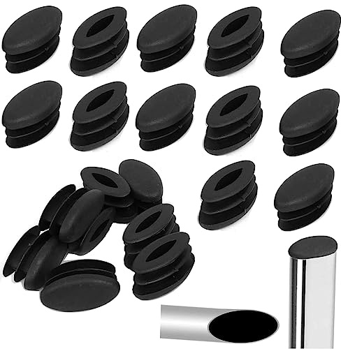 32 Pezzi Cuscinetti Protettivi Per Le Gambe Della Sedia Tubo Di Inserimento Tappo Nero Tubo Ovale In Plastica Mobili Tappi Per Sedie Per Gamba Sedia Proteggi Pavimento (15x30mm,Nero)