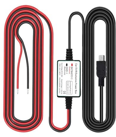Gebildet Dashcam-Hardwire-Kit, DC12V–24V bis 5V/2.5A max. Kfz-Ladekabel-Set mit Sicherung, Mini-USB Anschluss,Unterspannungsschutz für Dashcam-Kameras