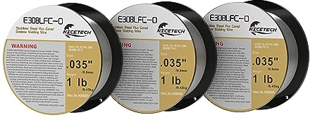 Gasless Flux Cored Welding Wire, Stainless Steel, E308LFC-O. (3PK, .035 1lb)