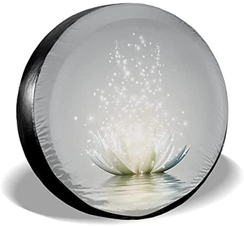 Magische Lotusblume Ersatzrad Abdeckung Prämie Reserverad Reifenabdeckung Wasserdicht Ersatzreifenabdeckungen Universal Für Wohnmobil Anhänger Rv 15Inch