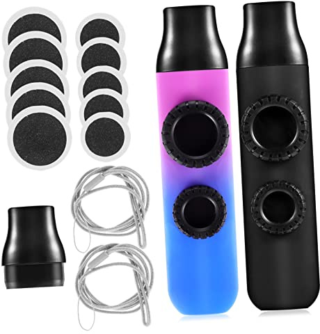 Toyvian Kazoo Musikinstrumente Satz 2 Tragbare Kazoos Aus Abs Mit Ersatzmembran Für Kinder Und Erwachsene Für Musikpartys Und Anfänger