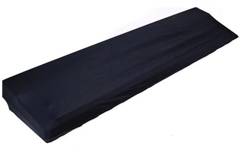 Staubschutzhülle for E-Piano-Tastatur, 88 Tasten und 61/73/76 Tasten, dehnbarer, elastischer Stoff und Synthesizer mit Verriegelungsverschluss (Color : Black, Size : 88 Keys)
